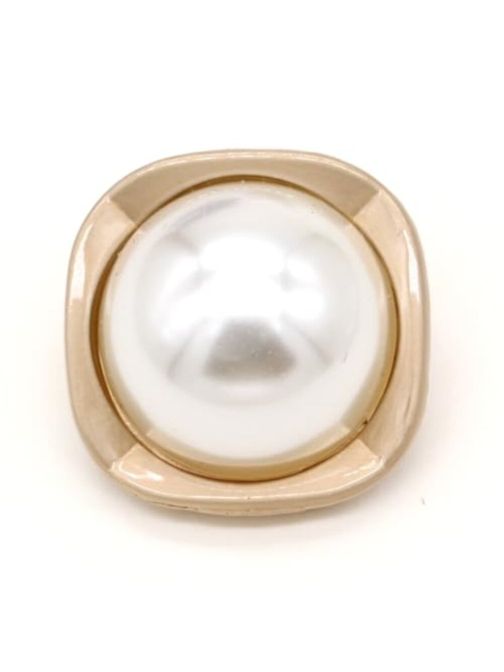 10 Square Gold Metal Pearl Sewing Buttons for Sweaters DIY 24mm